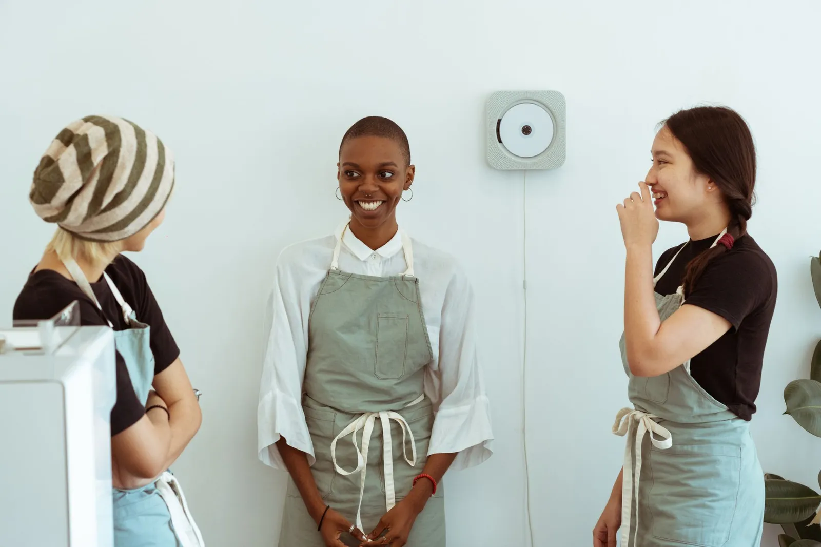 Happy hospitality staff